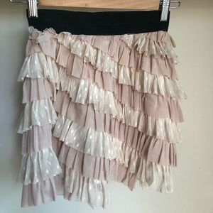 Cream & Blush Pink Tulle Layered Skirt